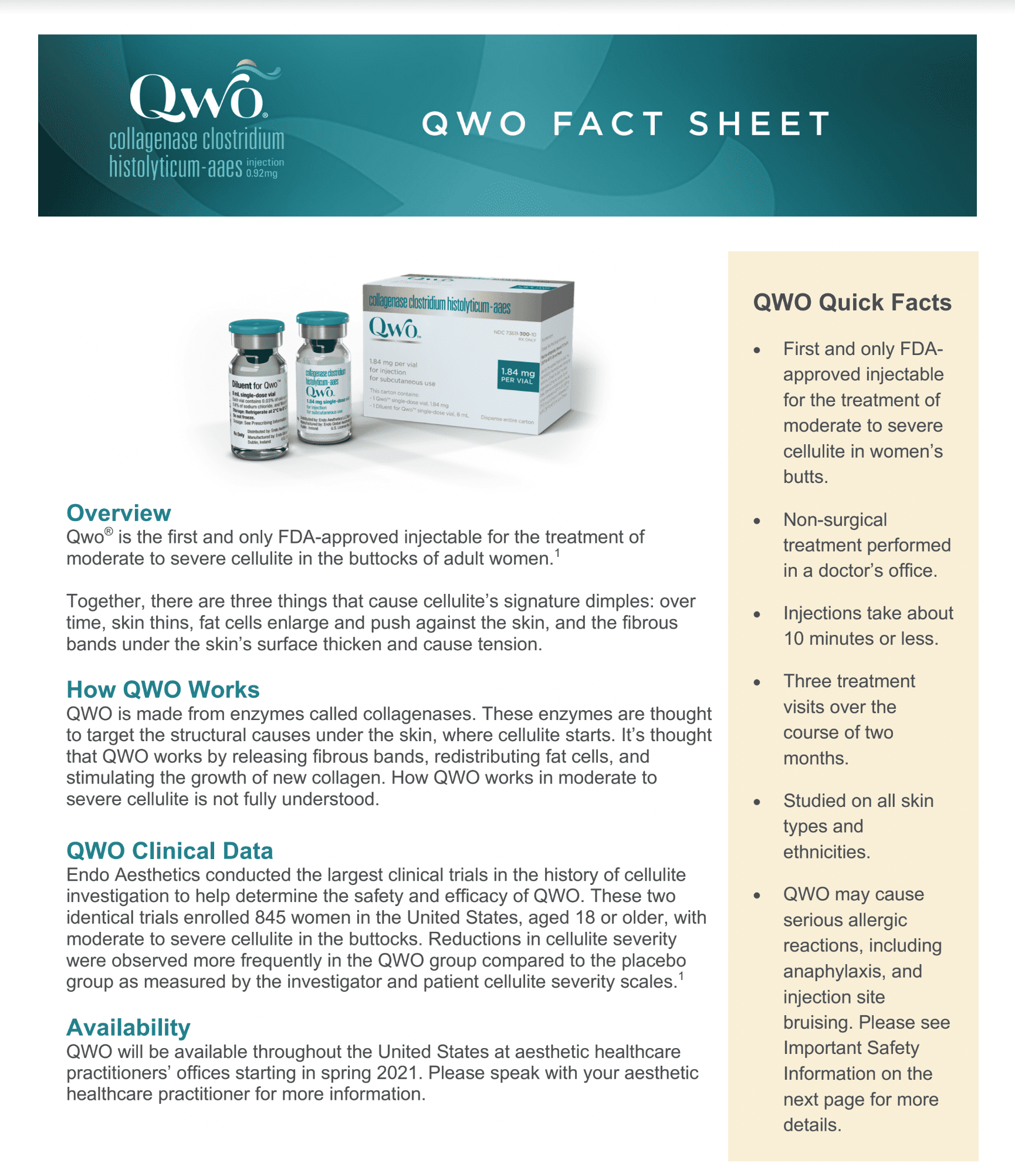QWO Fact Sheet 2